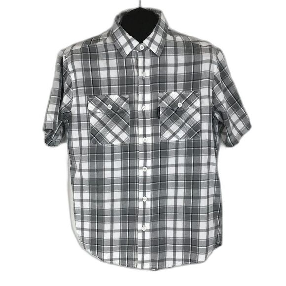 Harley-Davidson Genuine Button Down Shirt Men's Medium Plaid 100% Cotton Pockets - Picture 1 of 12